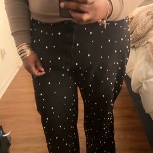 Pearl studded pants